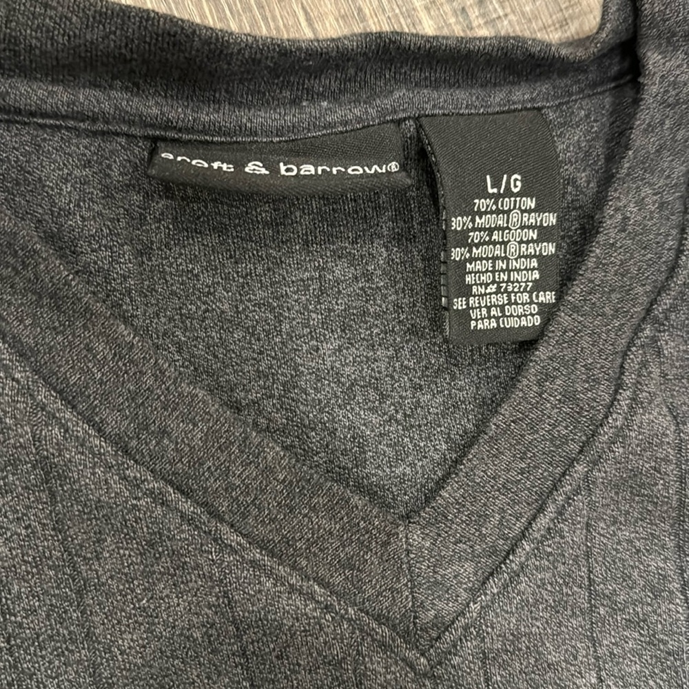 Croft and Barrow Gray V neck ribbed sweater